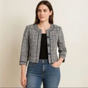 White House Black Market Classic Tweed Blazer